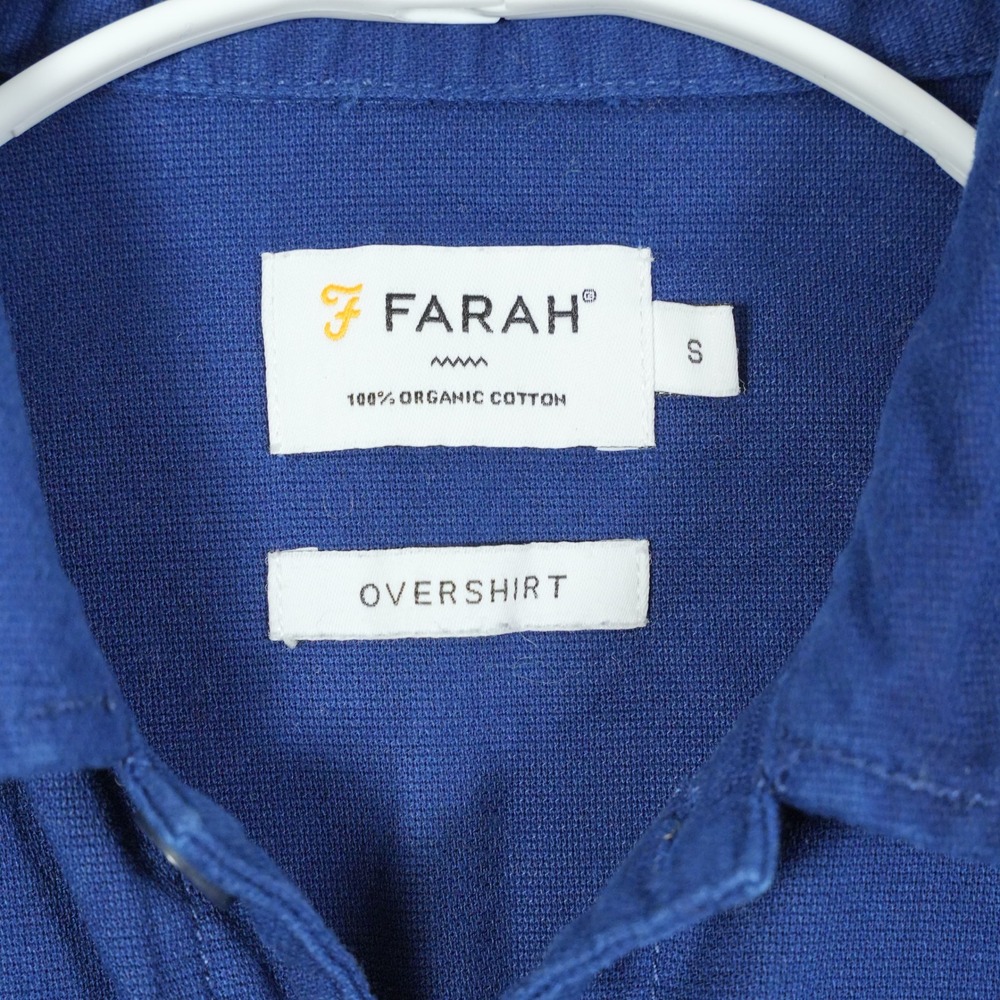 Farah Overshirt Men's Size‎ Small Blue Button Up Organic Cotton Workwear Style - Picture 4 of 8